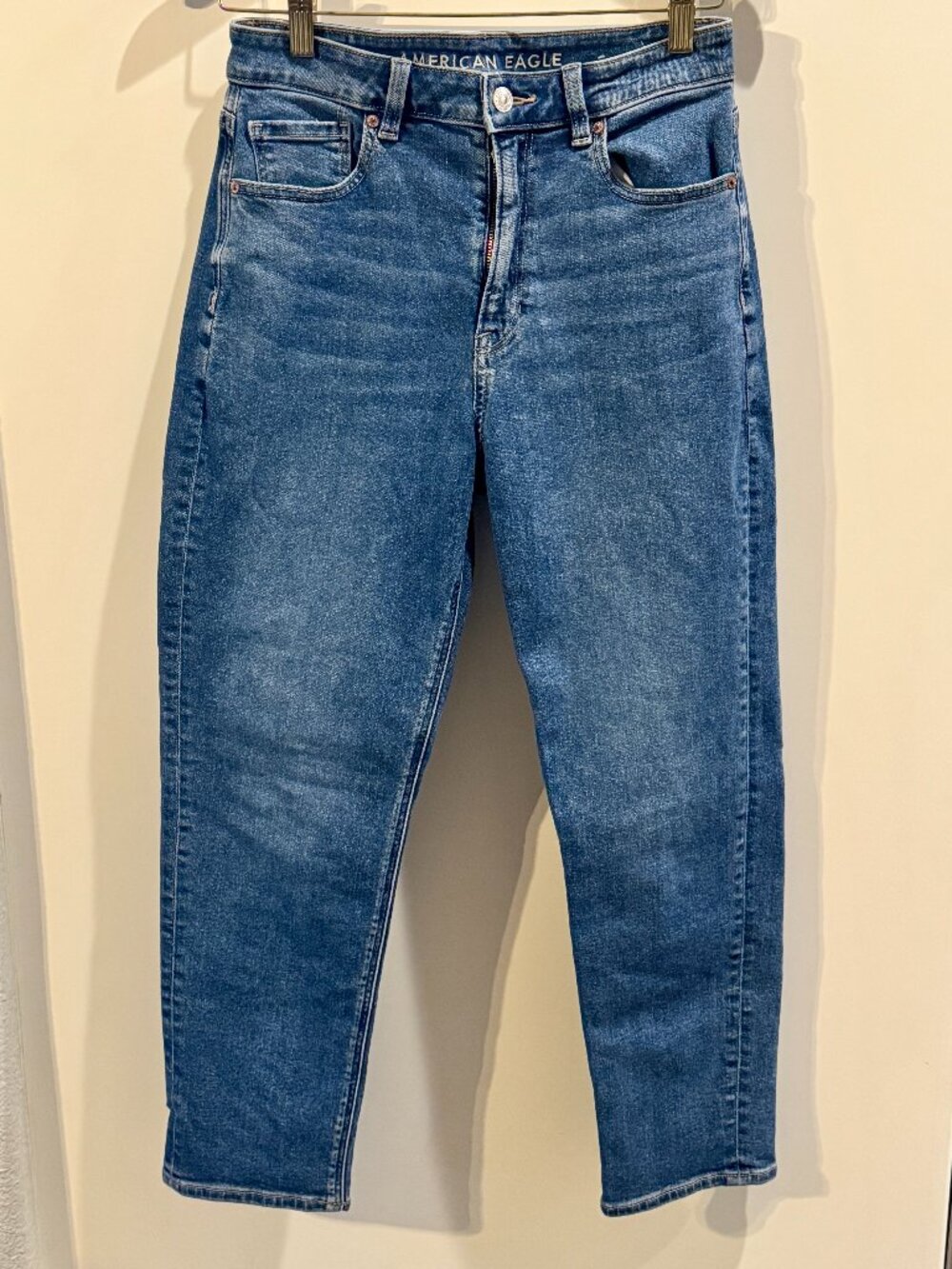 American Eagle Stretch Mom Jeans in a classic "Blue Breeze"